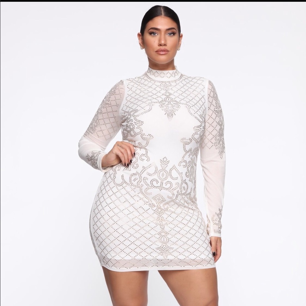 Fashion Nova High Expectations Mini Studded Dress
